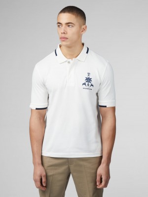 Ben Sherman B by Ben Sherman Sports Club Embroidered Polo Shirts Weiß | CPK-105864