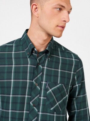 Ben Sherman Grid Check Hemd Grün | OZM-893426