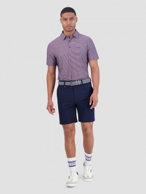 Ben Sherman Mini Stripes Tech Jersey Sports Fit Polo Shirts Lila | TBU-895264