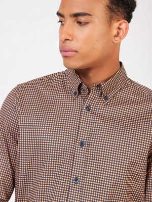 Ben Sherman Signature Chevron Hemd Orange | CBW-406213