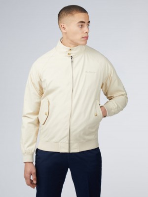 Ben Sherman Signature Harrington Jacken Weiß | WKS-824610