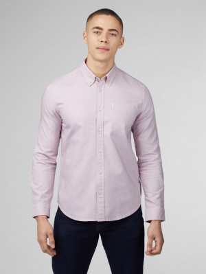 Ben Sherman Signature Oxford Long Sleeve Hemd Lila | JLC-648970