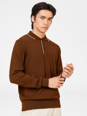 Ben Sherman Tipped Merino Pullover Mit Rollkragen Braun | YBL-759683