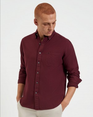 Ben Sherman Uniform Flannel Hemd Bordeaux Navy Beige | XEM-718530