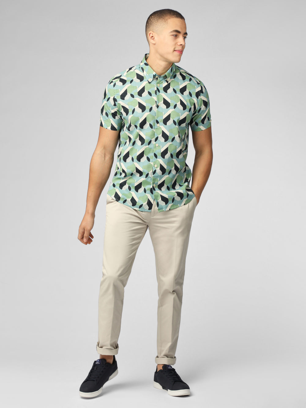 Ben Sherman Art Deco Hemd Grün | EOQ-547293