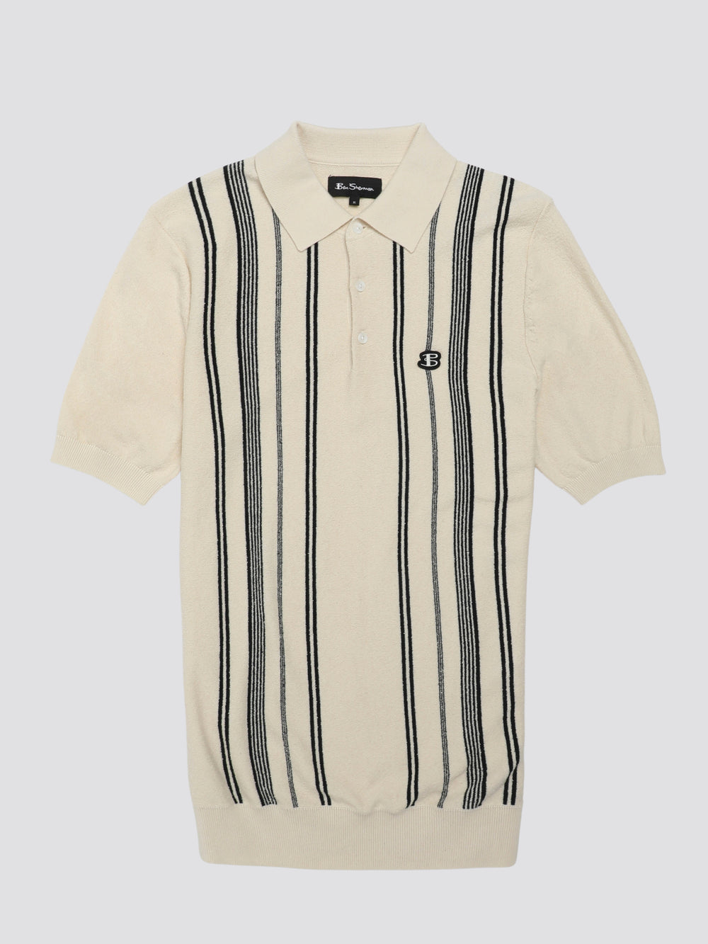 Ben Sherman B by Ben Sherman Crinkle Cotton Stripe Polo Strickwaren Weiß | LKW-169574