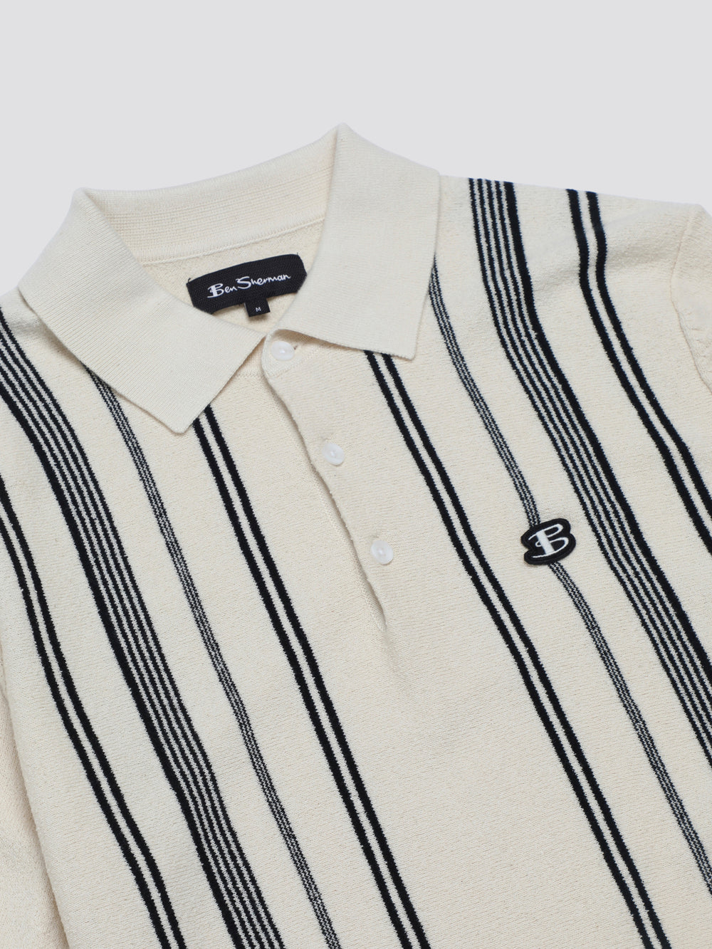 Ben Sherman B by Ben Sherman Crinkle Cotton Stripe Polo Strickwaren Weiß | LKW-169574