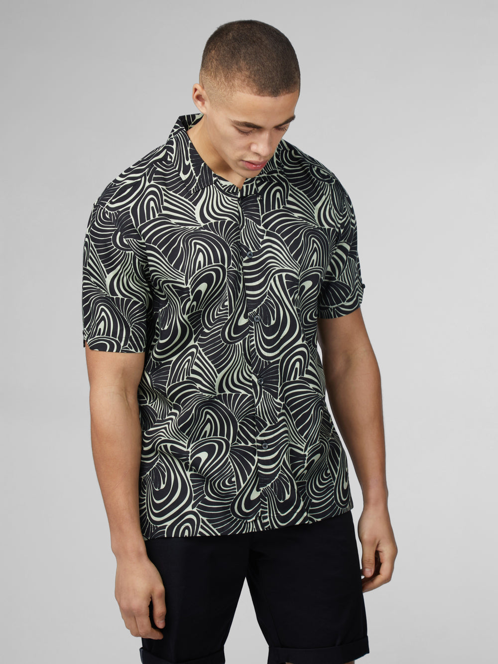 Ben Sherman B by Ben Sherman Psychedelic Swirl Print Hemd Mintfarben | DGP-172390