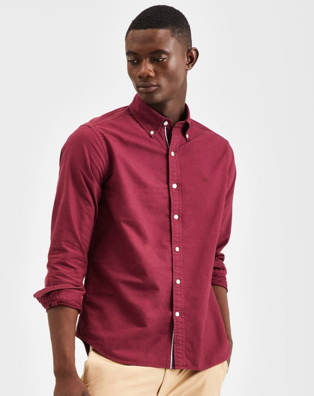 Ben Sherman Beatnik Oxford Garment Dye Hemd Bordeaux | JGQ-071248