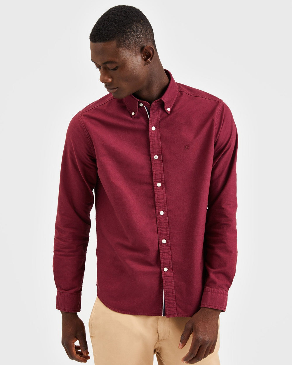 Ben Sherman Beatnik Oxford Garment Dye Hemd Bordeaux | JGQ-071248