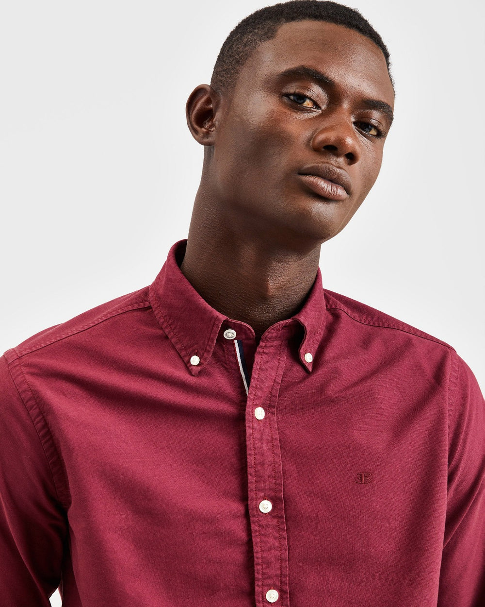 Ben Sherman Beatnik Oxford Garment Dye Hemd Bordeaux | JGQ-071248