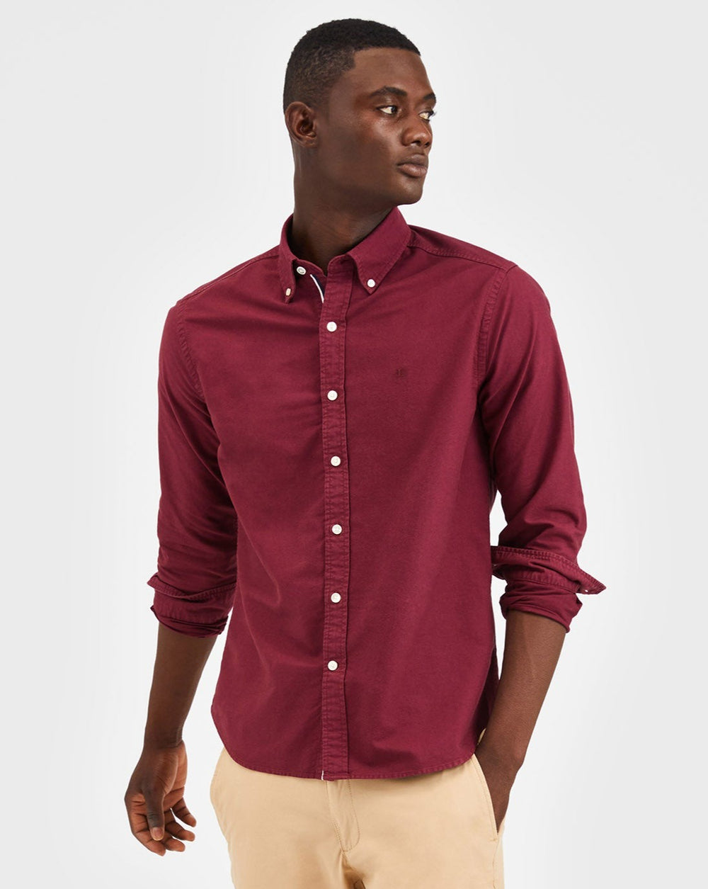 Ben Sherman Beatnik Oxford Garment Dye Hemd Bordeaux | JGQ-071248