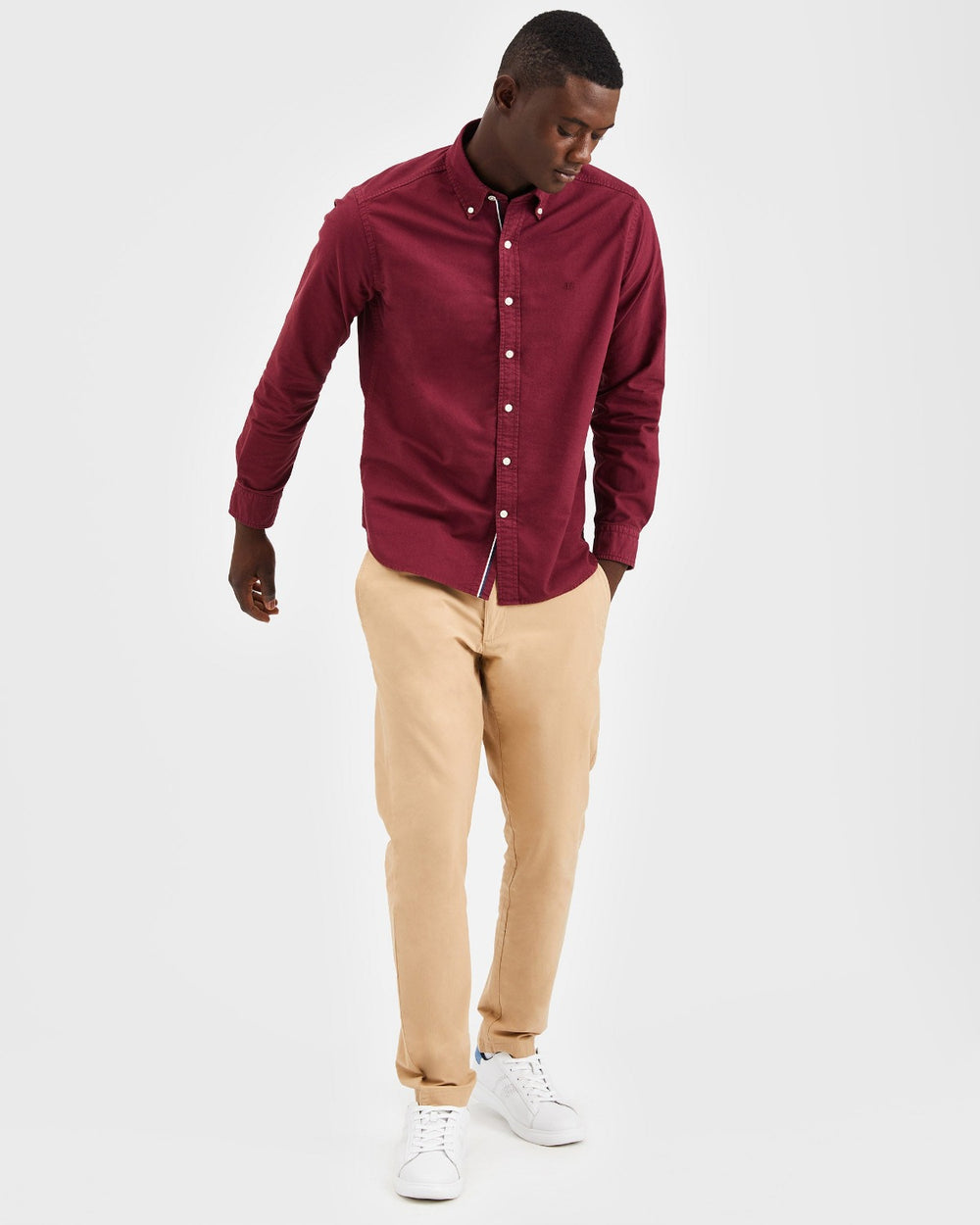 Ben Sherman Beatnik Oxford Garment Dye Hemd Bordeaux | JGQ-071248