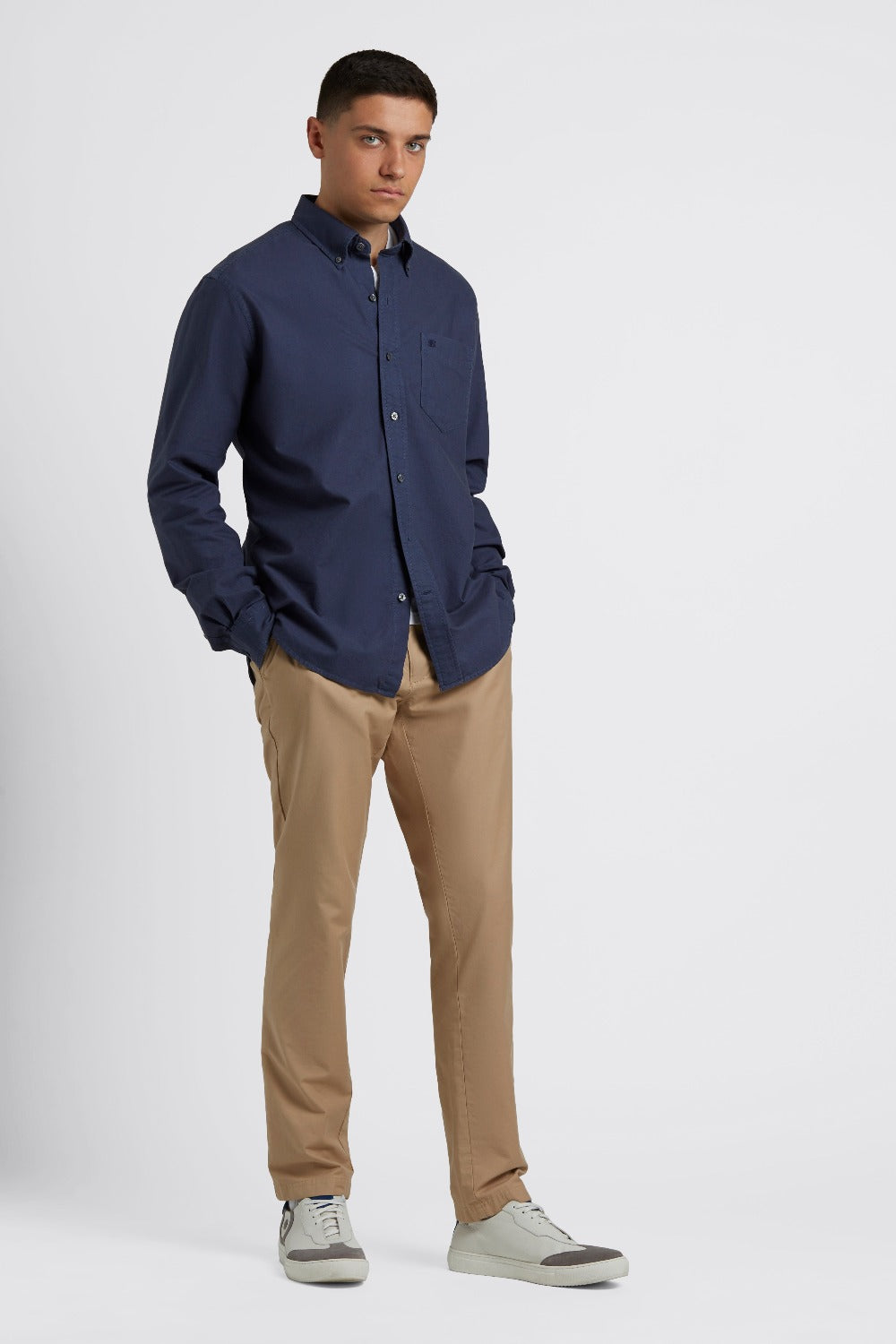 Ben Sherman Beatnik Oxford Garment Dye Hemd Indigo | JTU-439582