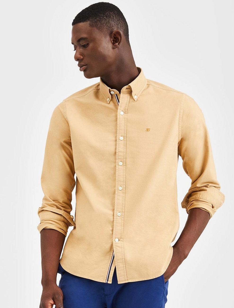 Ben Sherman Beatnik Oxford Garment Dye Hemd Khaki | EKT-817904