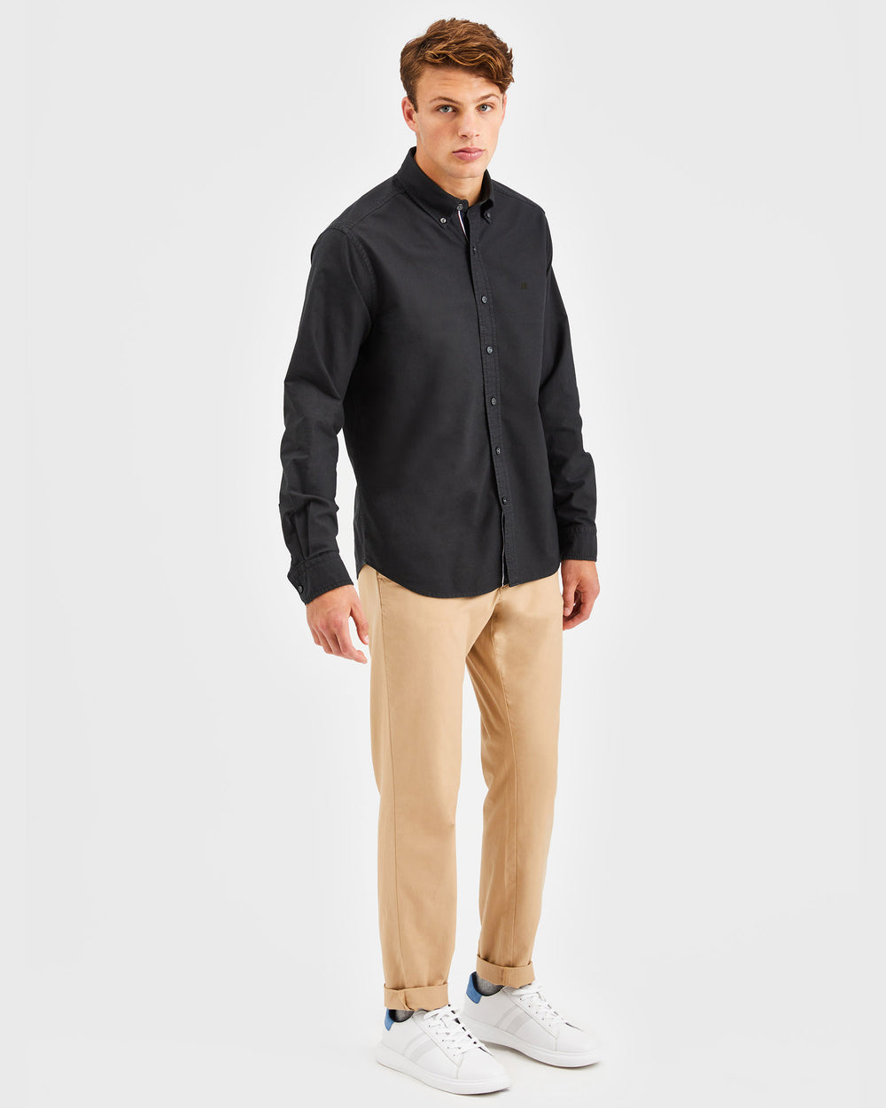 Ben Sherman Beatnik Oxford Garment Dye Hemd Schwarz | OPM-760398