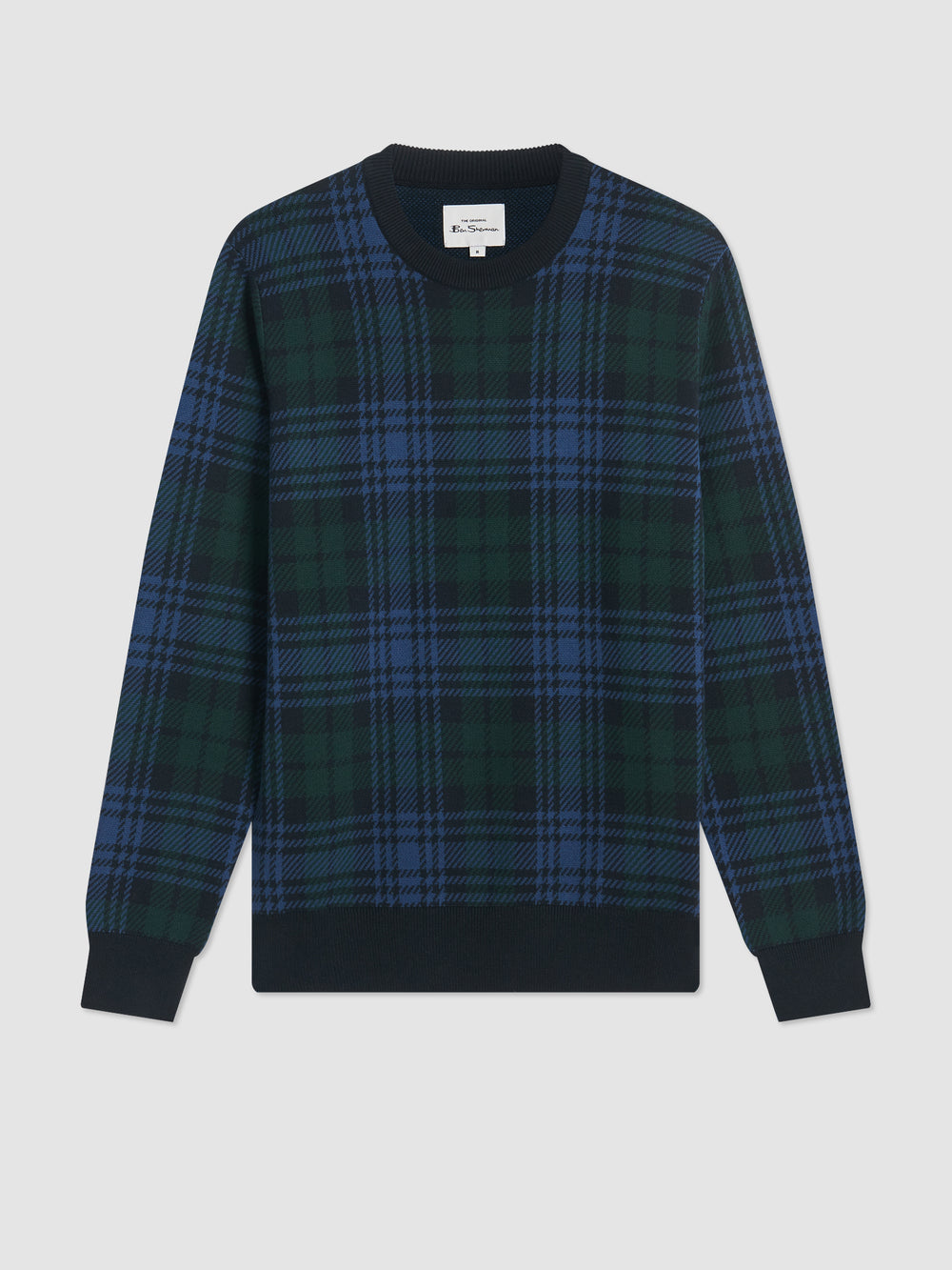 Ben Sherman Blackwatch Check Crewneck Strickwaren Schwarz | SIK-082475