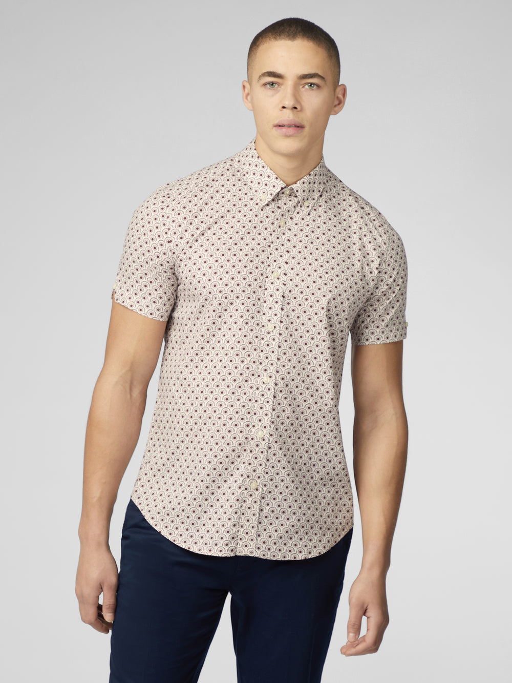 Ben Sherman Block Geo Hemd Dunkelrot | WCF-735260