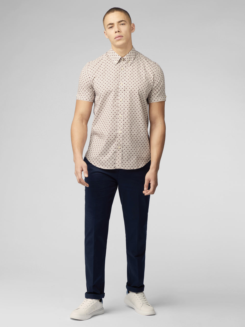 Ben Sherman Block Geo Hemd Dunkelrot | WCF-735260