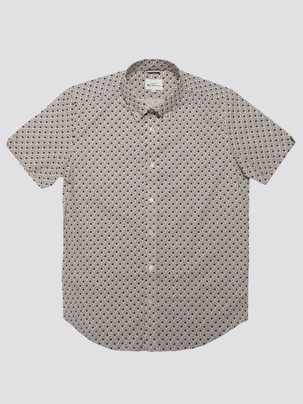 Ben Sherman Block Geo Hemd Dunkelrot | WCF-735260