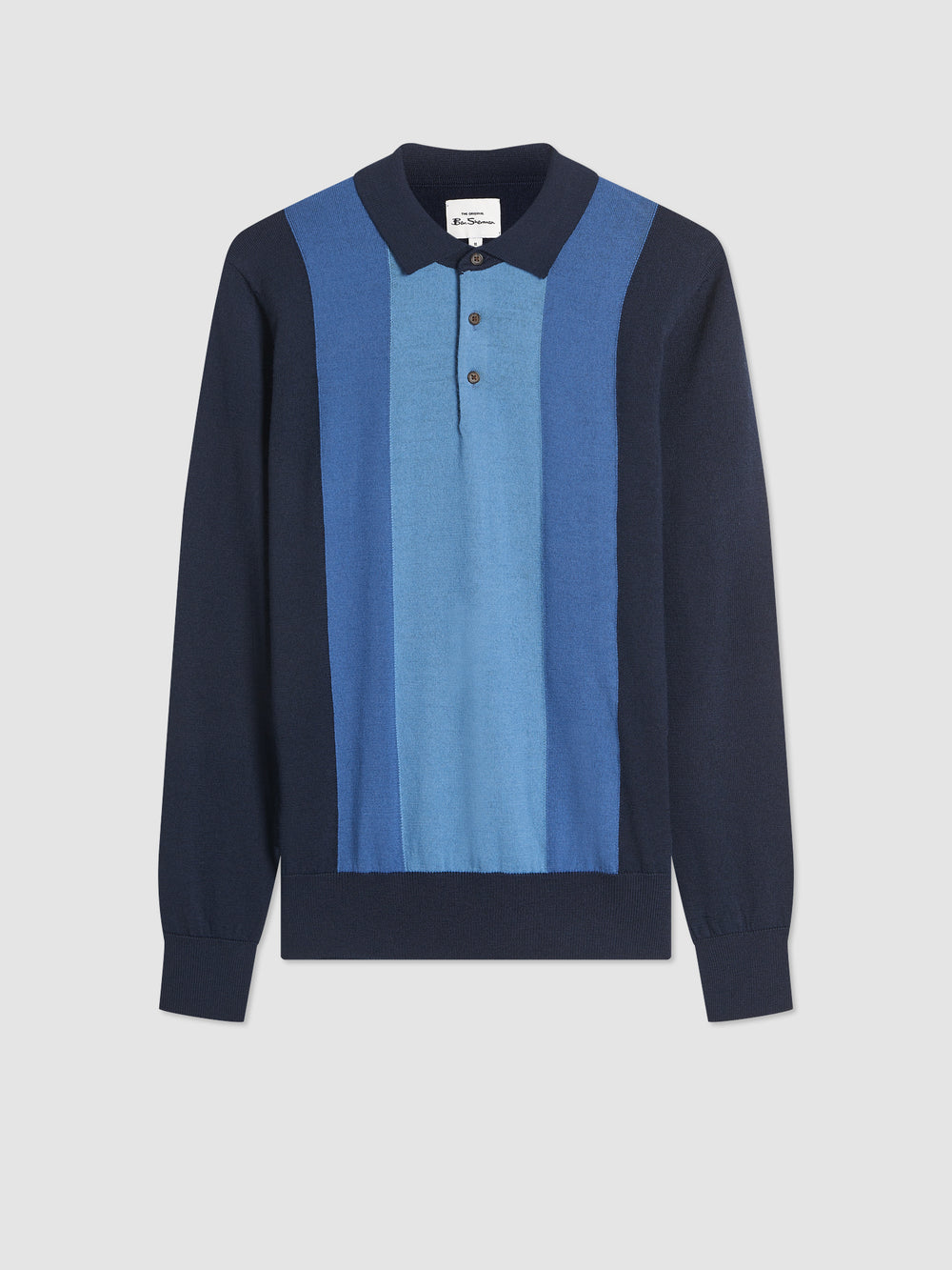 Ben Sherman Block Stripe Merino Pullover Mit Rollkragen Navy | NMH-123098