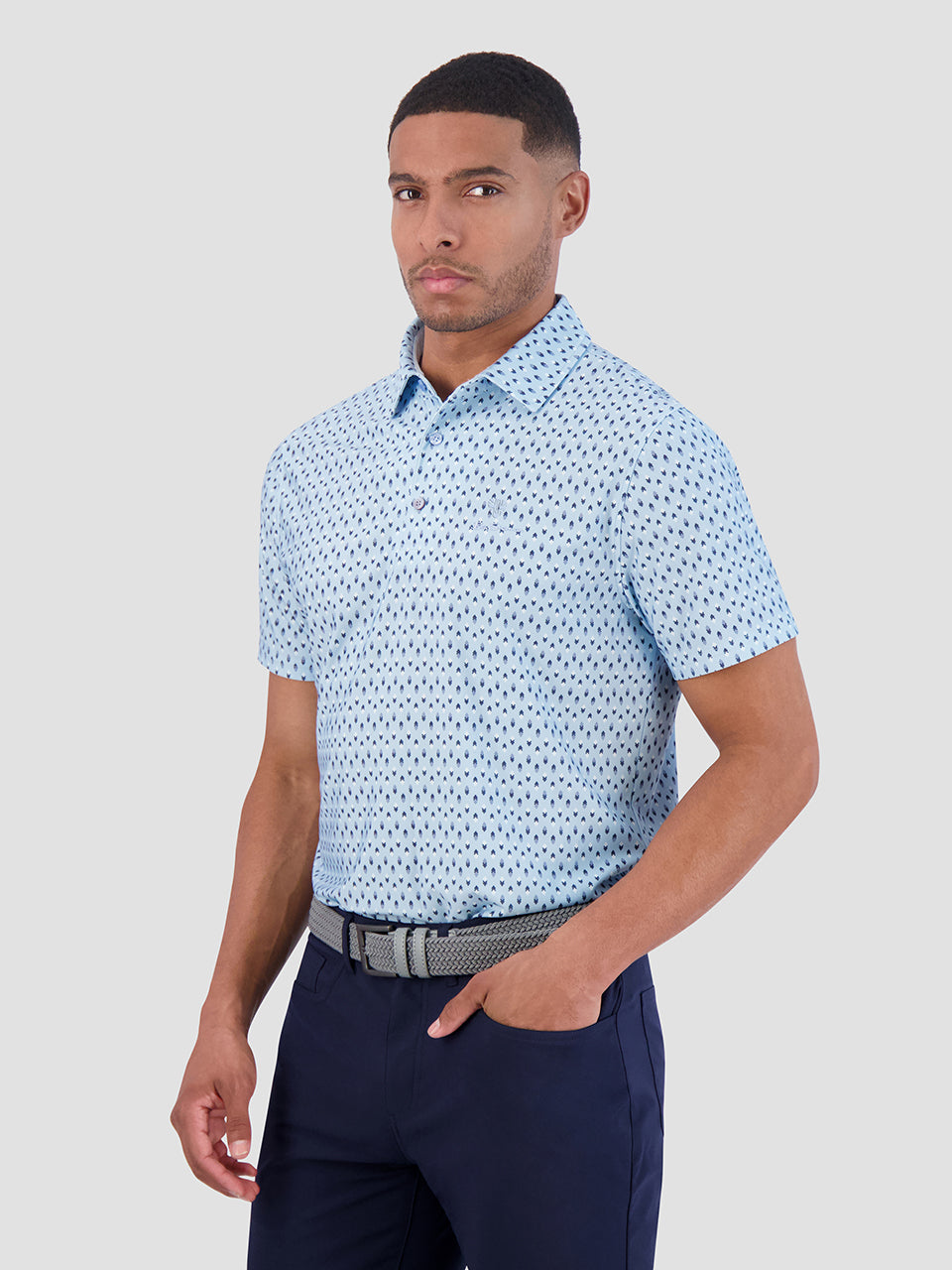 Ben Sherman Chequerboard Geo Polo Shirts Blau | QLI-482617