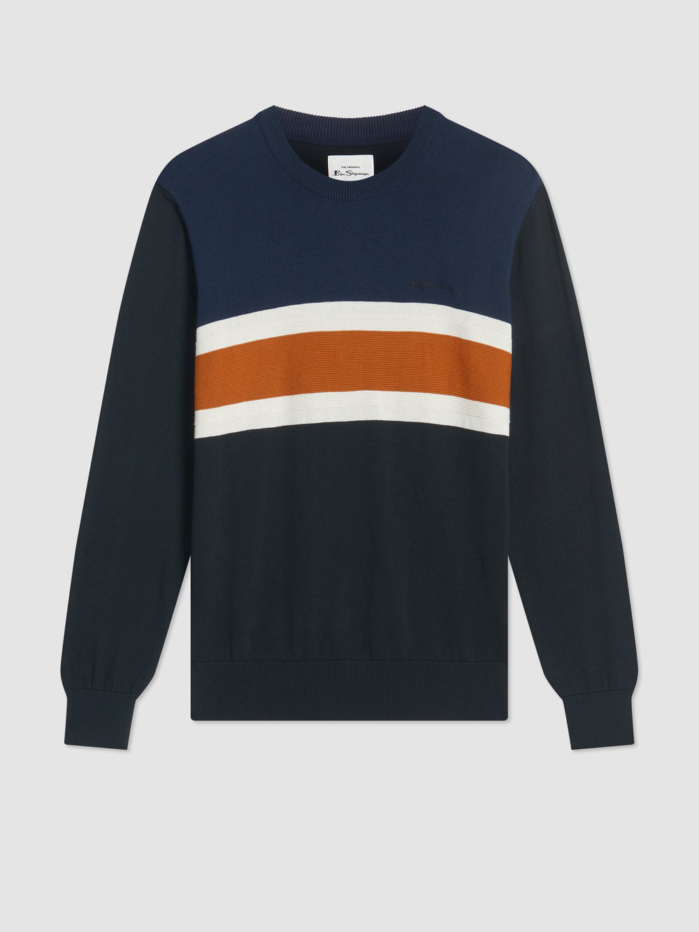 Ben Sherman Chest Stripe Crewneck Strickwaren Schwarz | OLU-259467