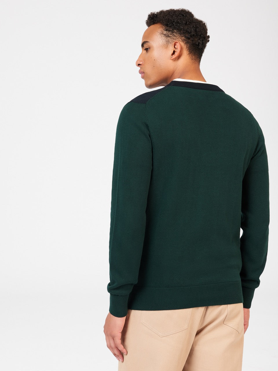 Ben Sherman Chest Stripe Crewneck Strickwaren Dunkelgrün | CWF-528064