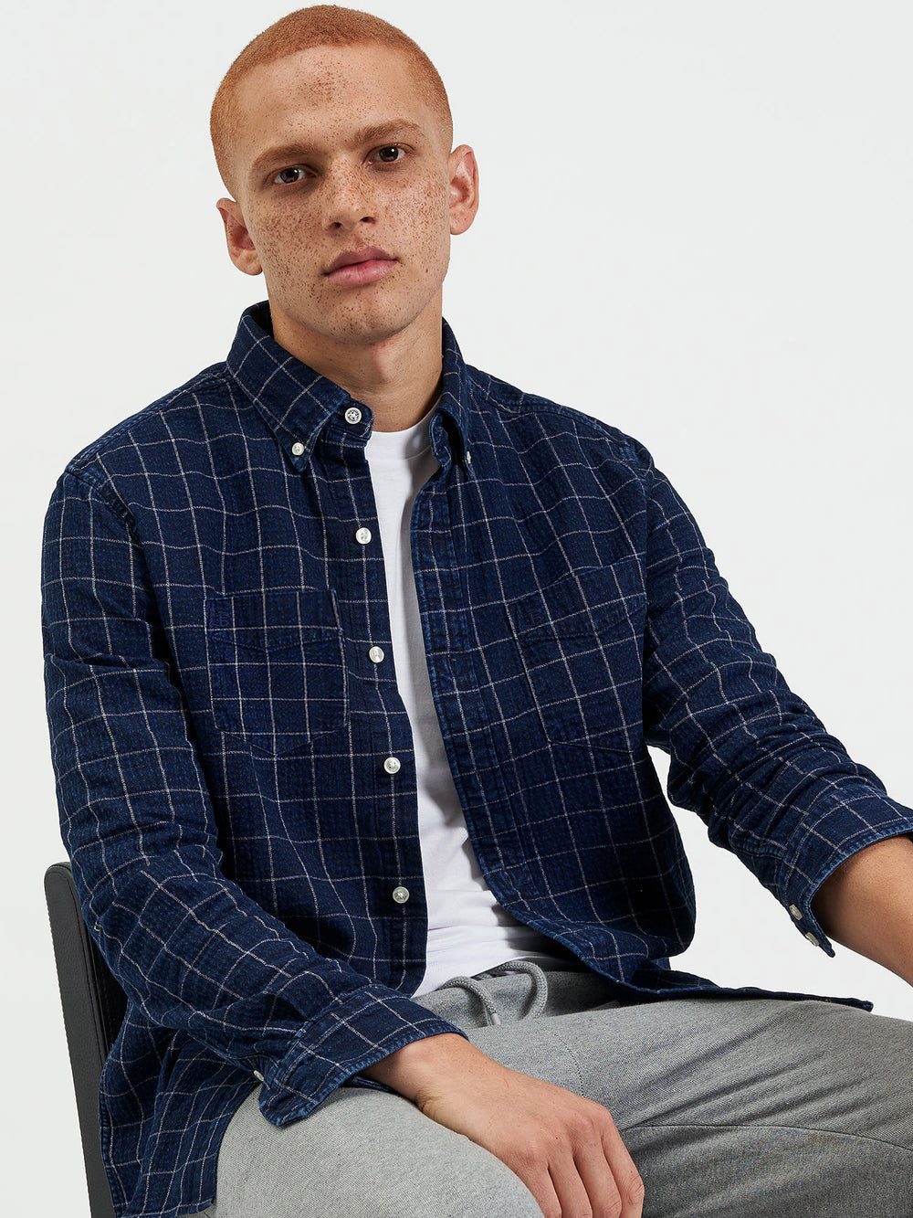 Ben Sherman Dalston Blues Beatnik Hemd Indigo | AHZ-812035