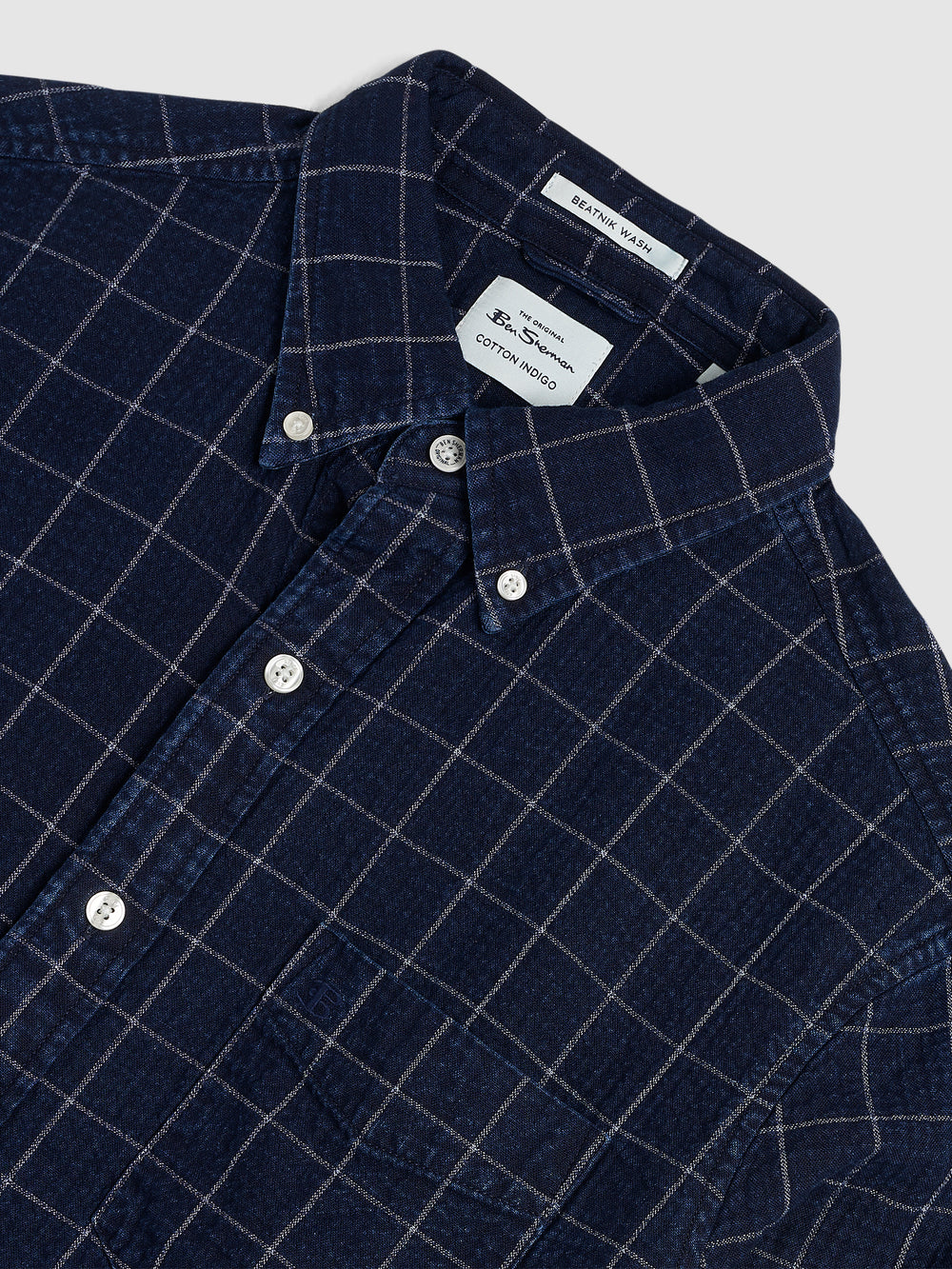 Ben Sherman Dalston Blues Beatnik Hemd Indigo | AHZ-812035