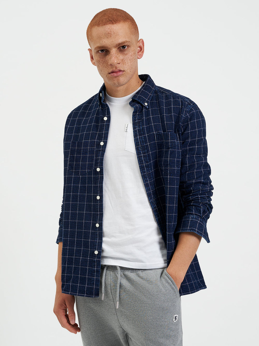 Ben Sherman Dalston Blues Beatnik Hemd Indigo | AHZ-812035