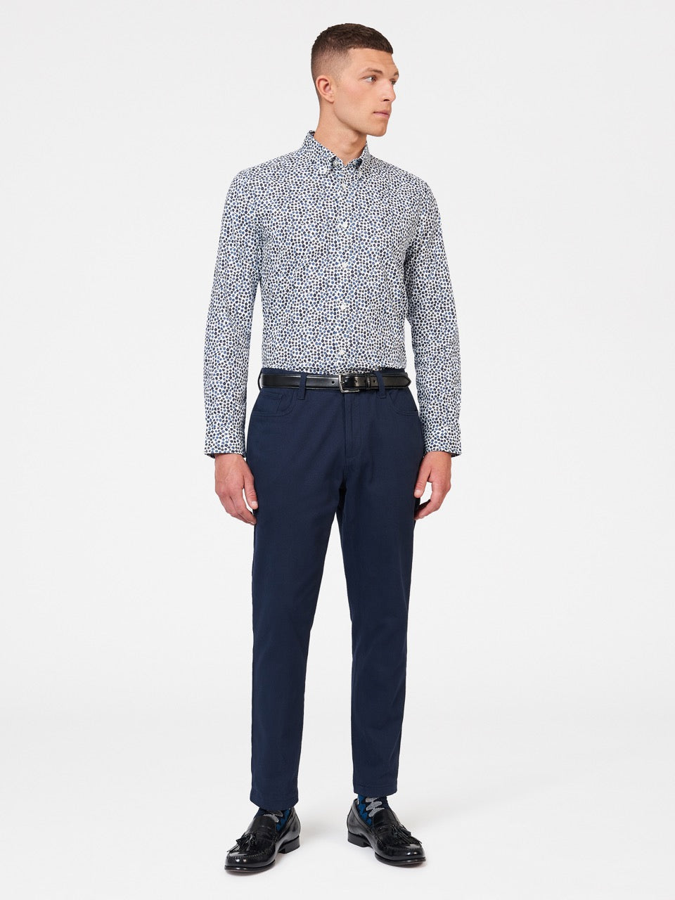 Ben Sherman Ditsy Floral Print Long Sleeve Hemd Weiß | VNQ-496280