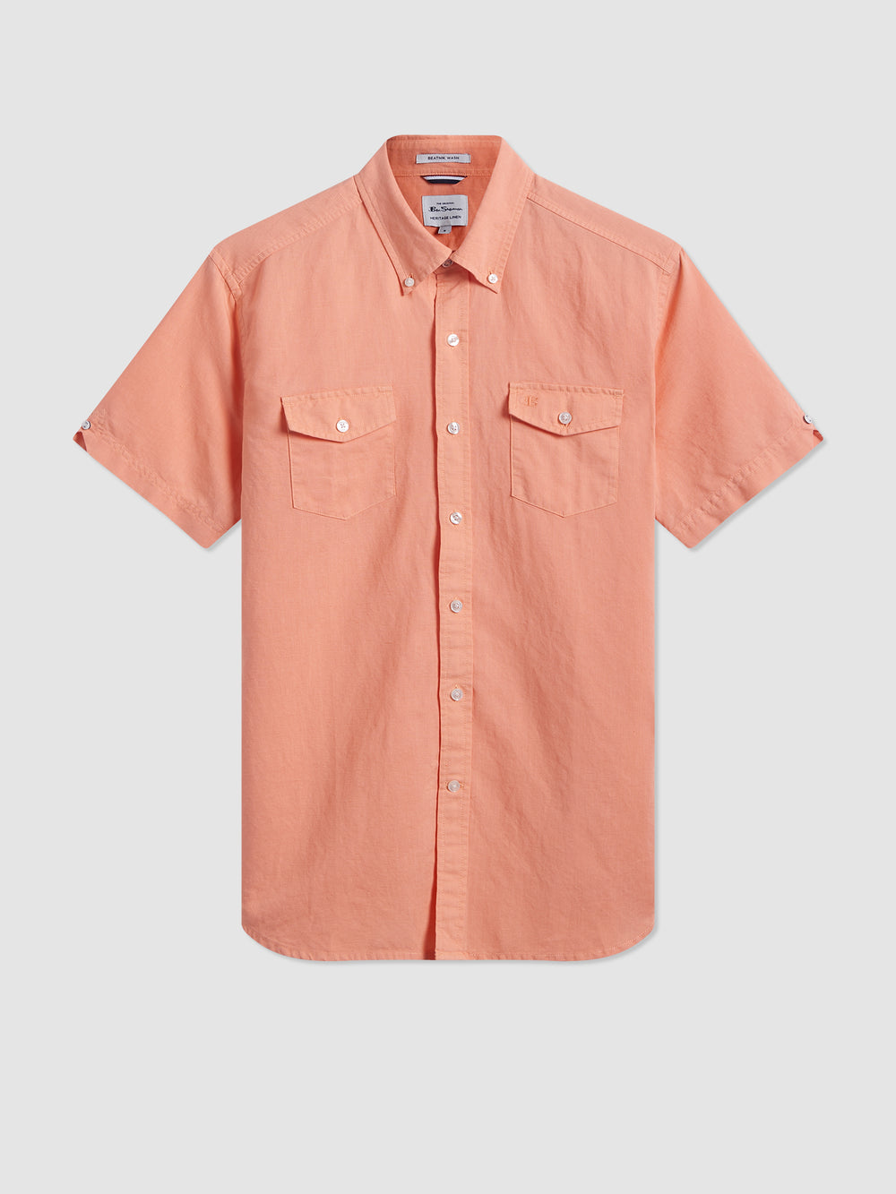 Ben Sherman Garment Dye Linen Hemd Orange | NRP-185462