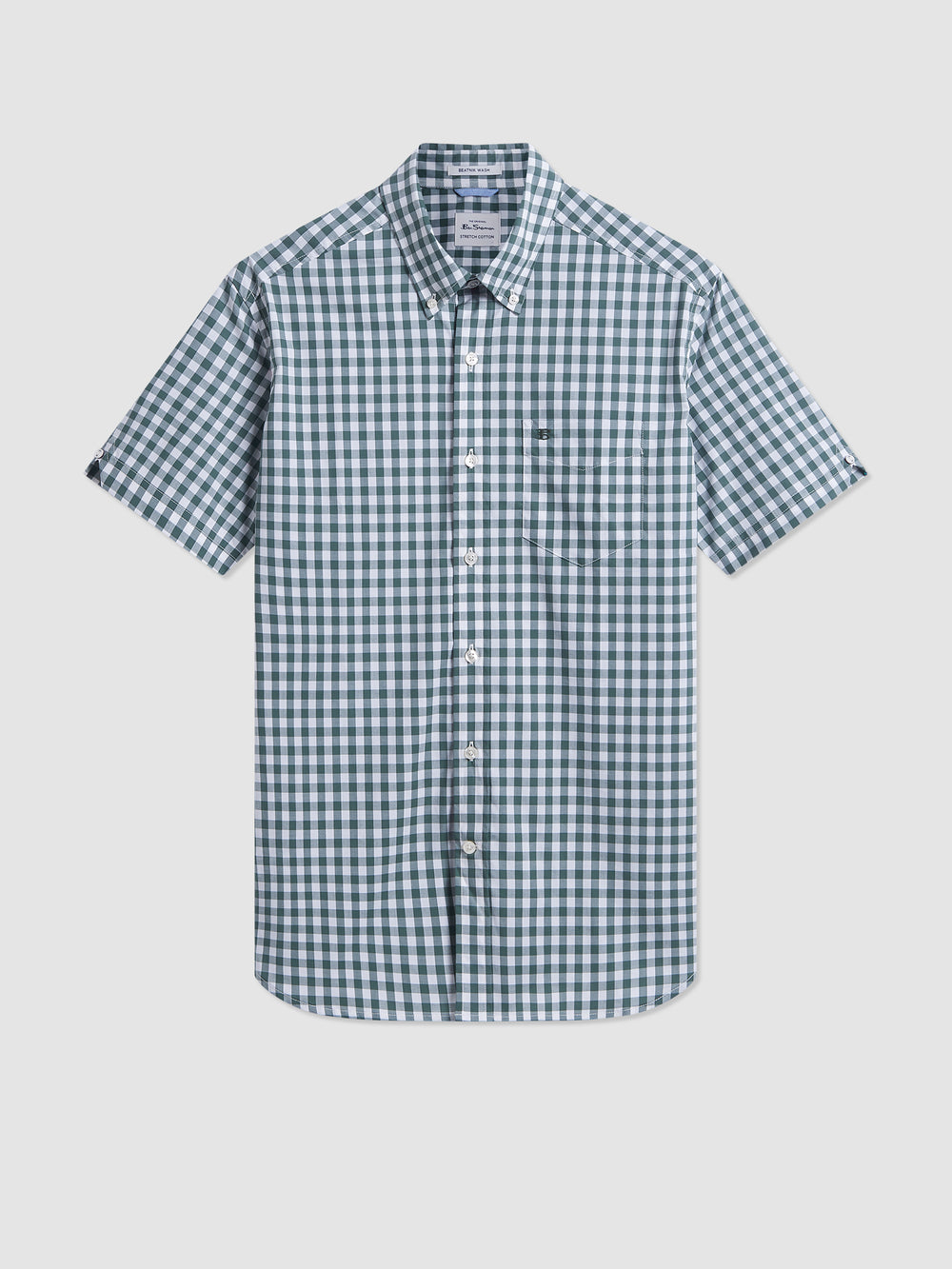 Ben Sherman House Poplin Gingham Hemd Olivgrün | ZSP-468273