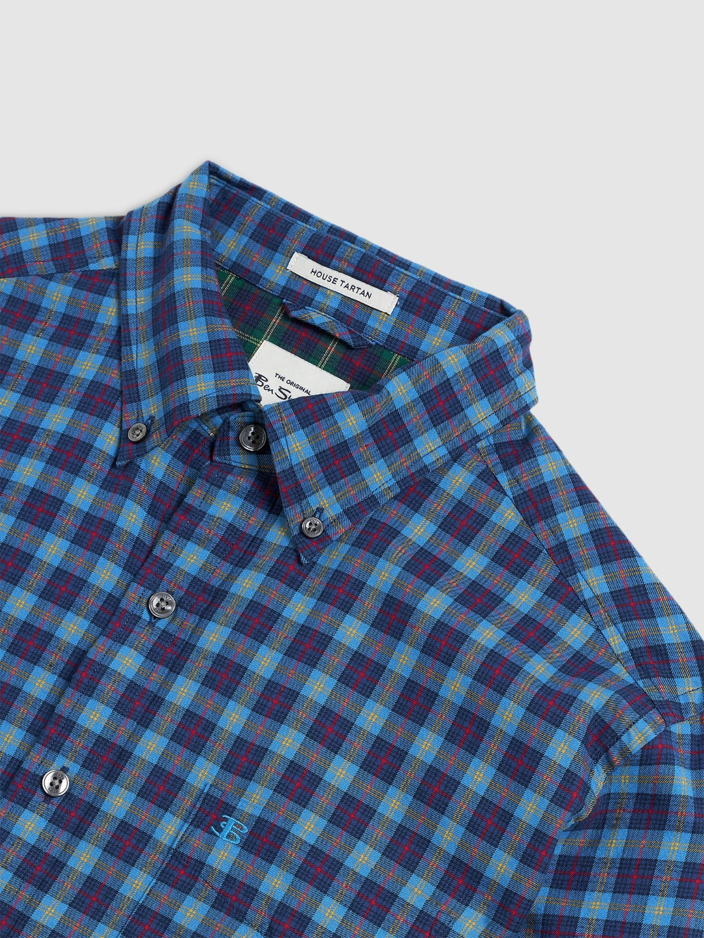 Ben Sherman House Tartan Twill Hemd Navy | GWV-146793