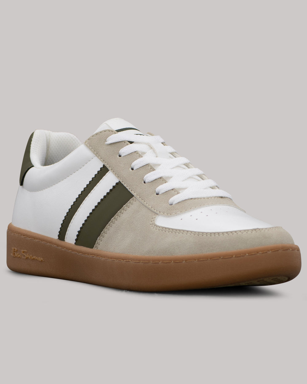 Ben Sherman Hyde Olive Stripe Sneakers Weiß | RZM-531260