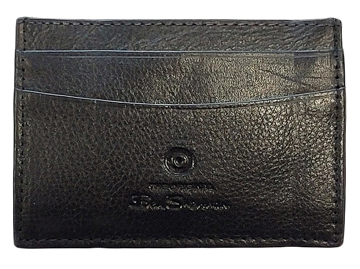 Ben Sherman Koki Leather Card Holder Geldbörse Schwarz | JQP-234106