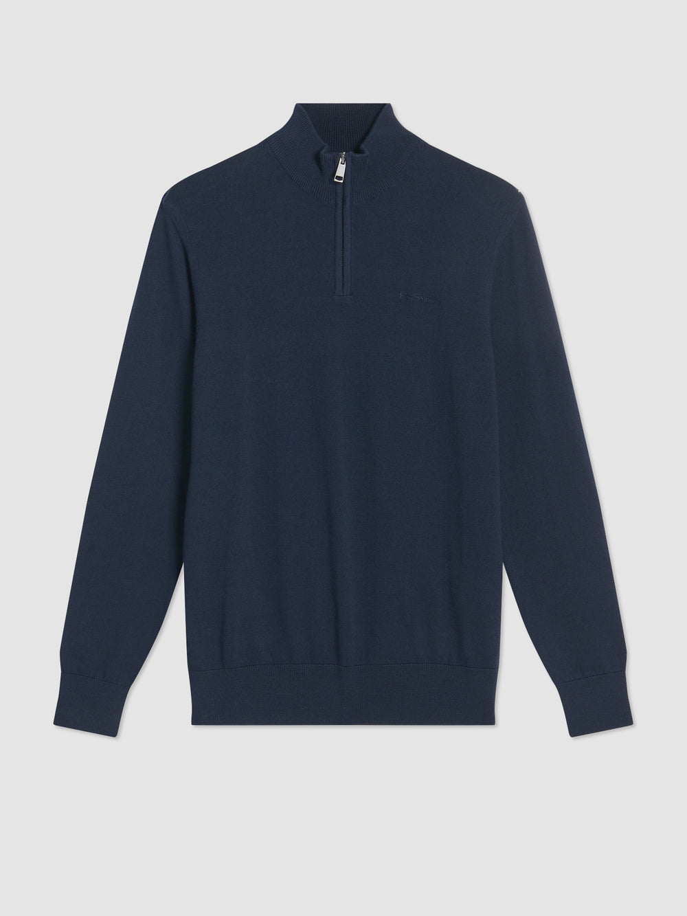 Ben Sherman Merino Half-Zip Strickwaren Navy | QFW-276085