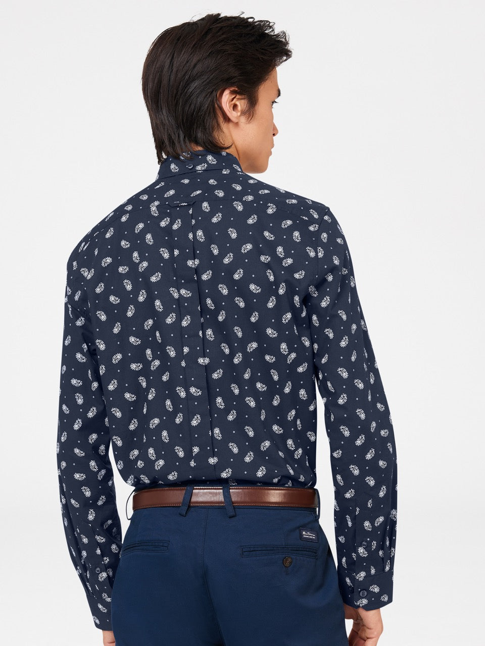 Ben Sherman Micro Paisley Hemd Navy | LSW-186257