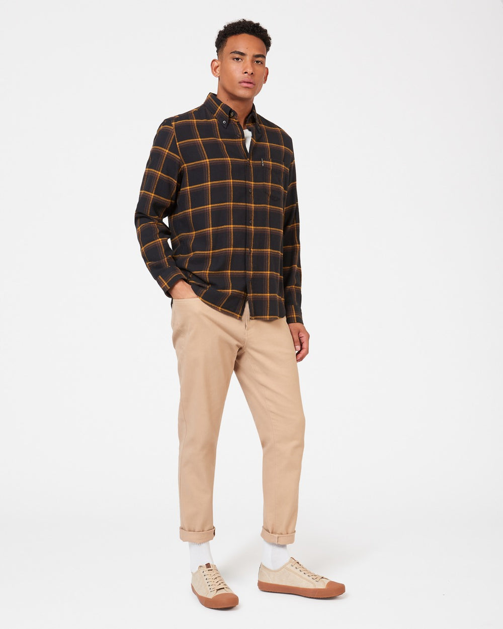 Ben Sherman Oversized Brushed Check Hemd Schwarz | JHU-973801