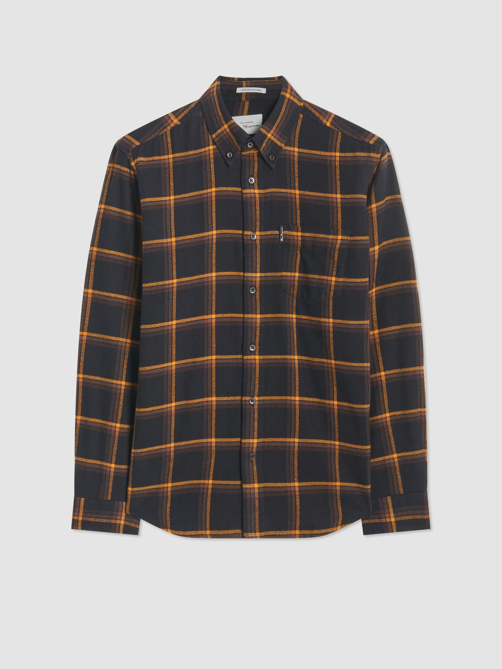 Ben Sherman Oversized Brushed Check Hemd Schwarz | JHU-973801