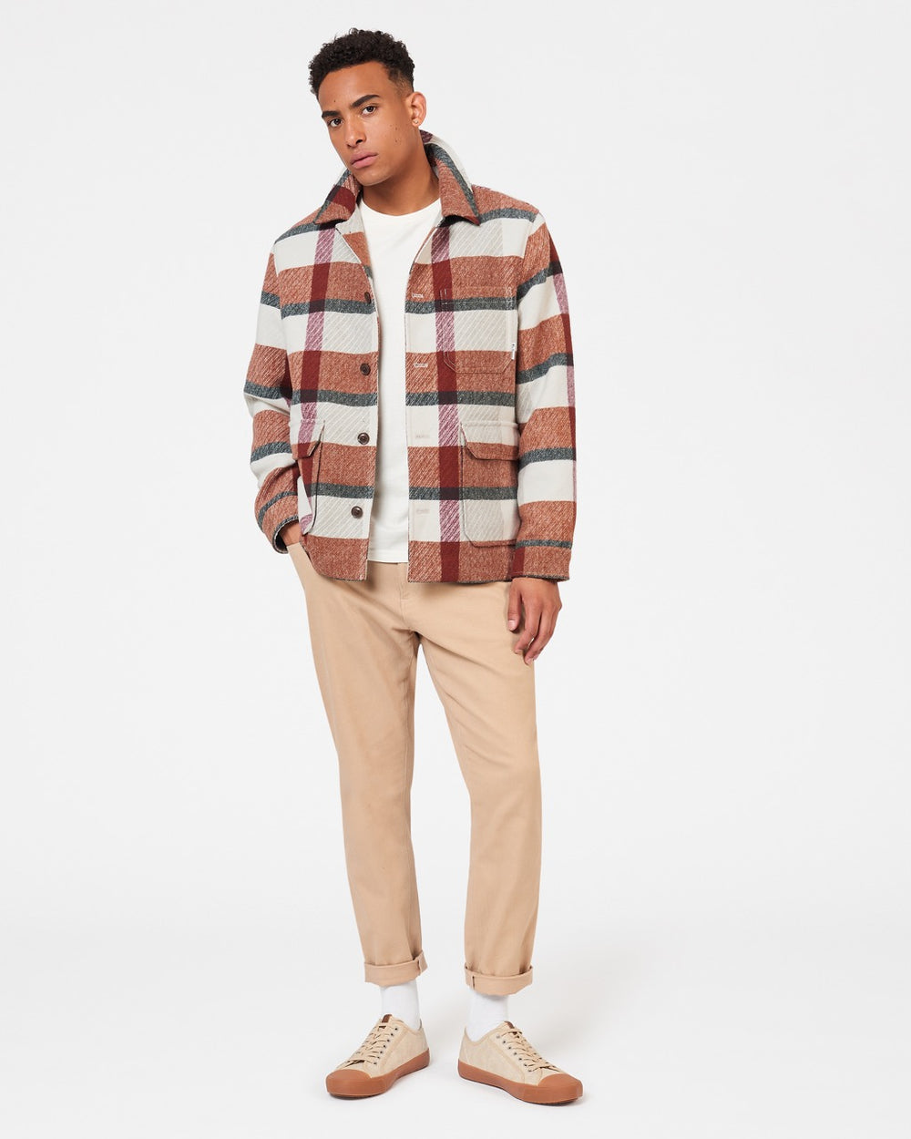 Ben Sherman Plaid Jacken Orange | UCF-953701