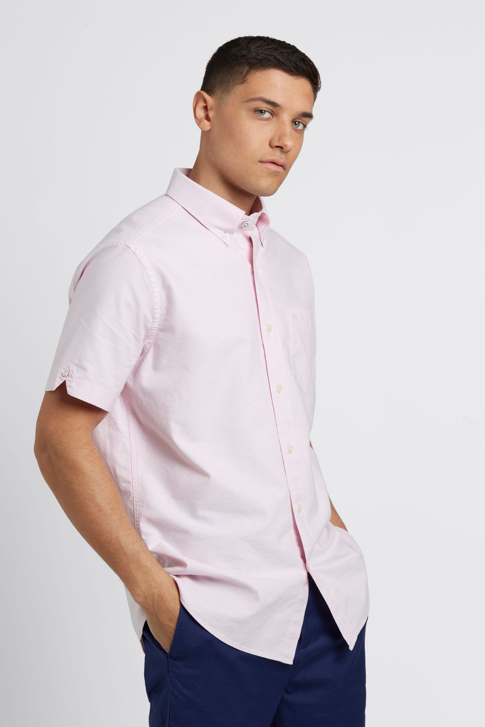 Ben Sherman Short Sleeve Brighton Oxford Organic Hemd Rosa | KUR-658149