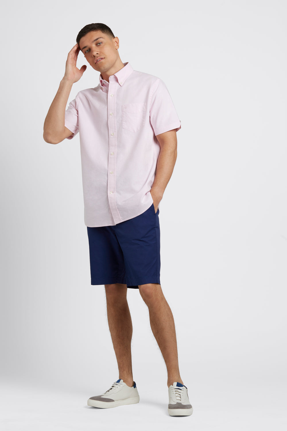 Ben Sherman Short Sleeve Brighton Oxford Organic Hemd Rosa | KUR-658149