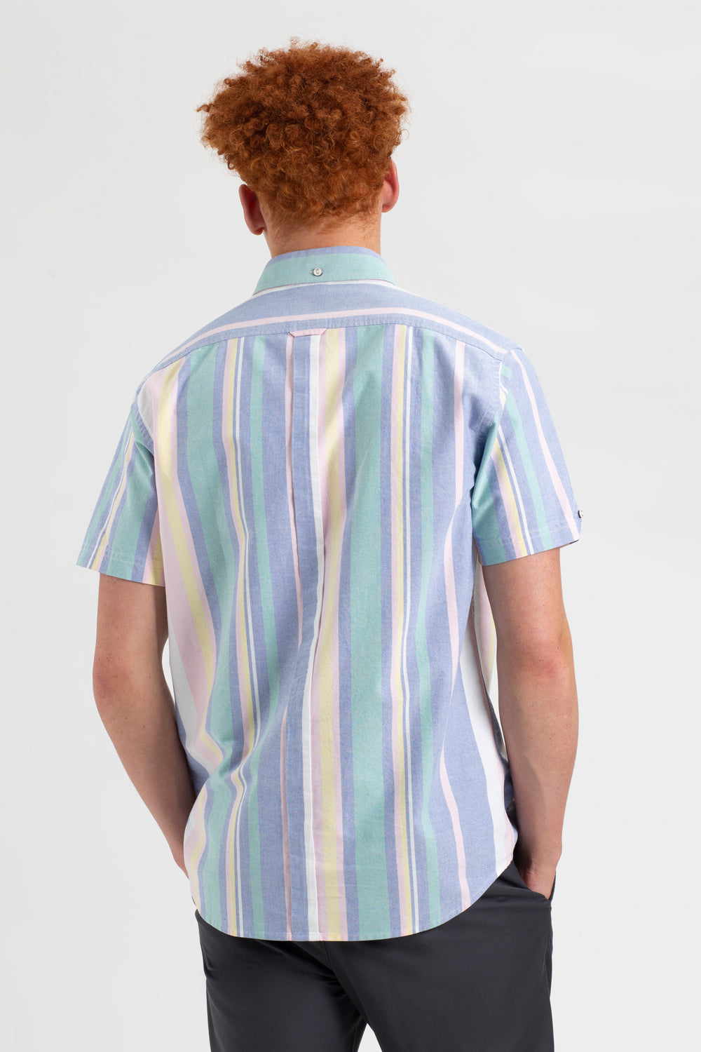 Ben Sherman Short Sleeve Brighton Oxford Organic Stripe Hemd Mehrfarbig | GNR-380562