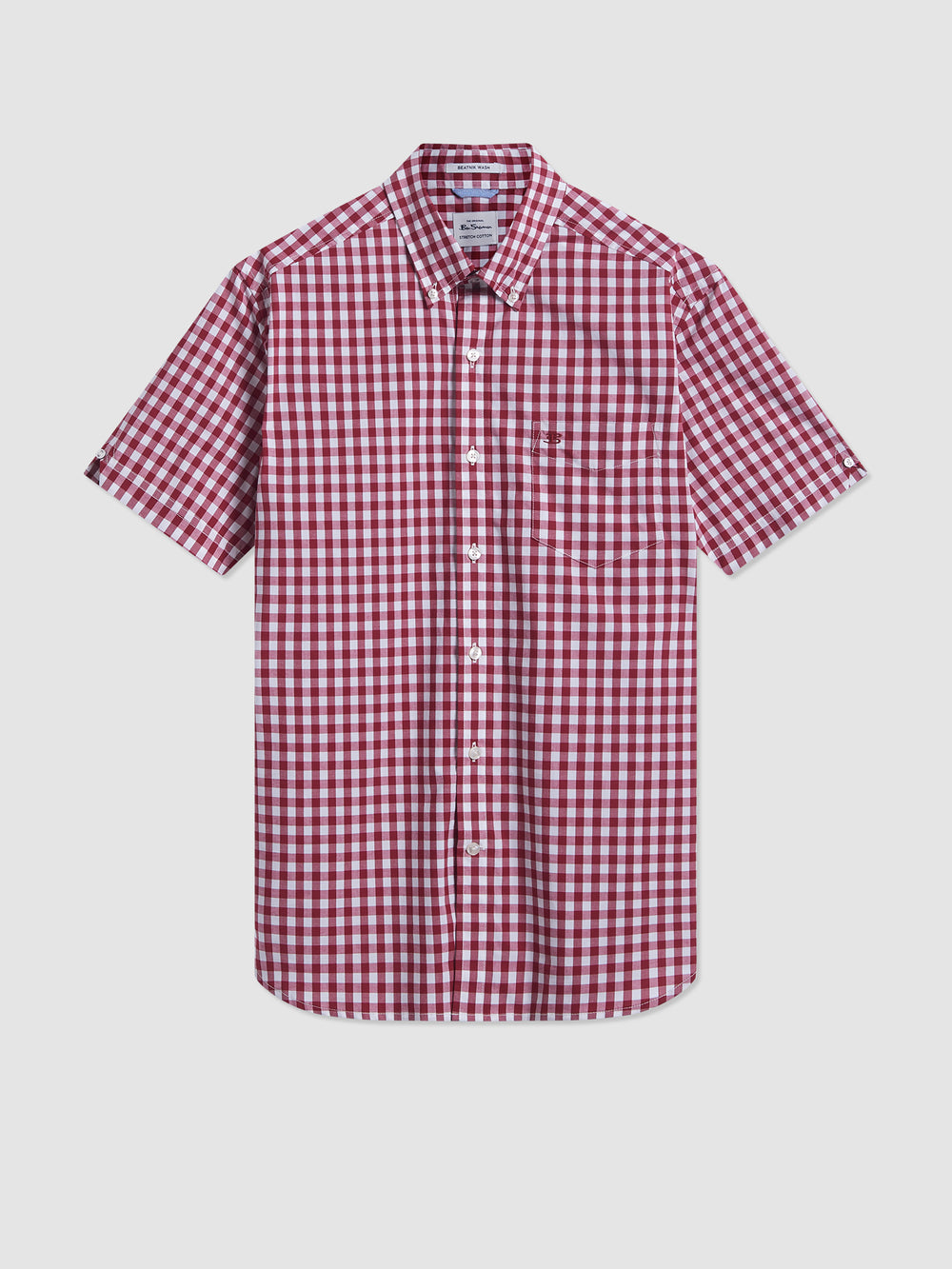 Ben Sherman Short Sleeve House Poplin Gingham Hemd Bordeaux | UWD-705813