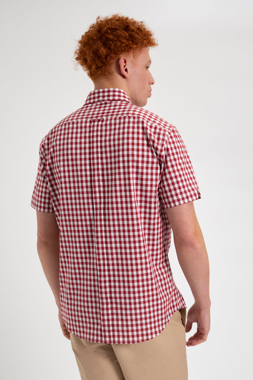 Ben Sherman Short Sleeve House Poplin Gingham Hemd Bordeaux | UWD-705813