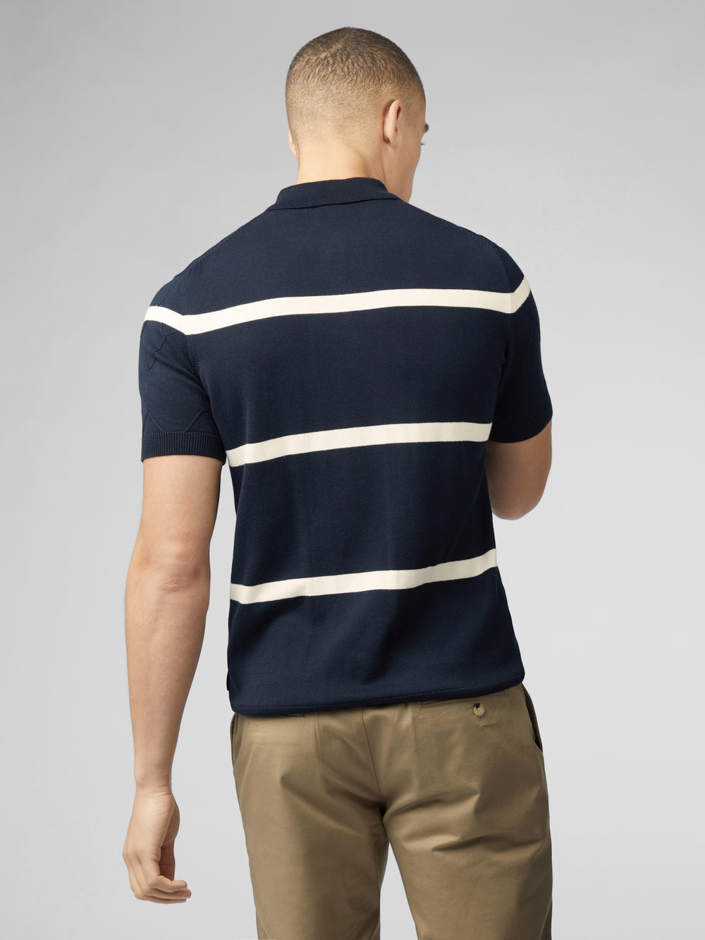 Ben Sherman Signature Argyle Stripe Polo Strickwaren Navy | ULK-251463