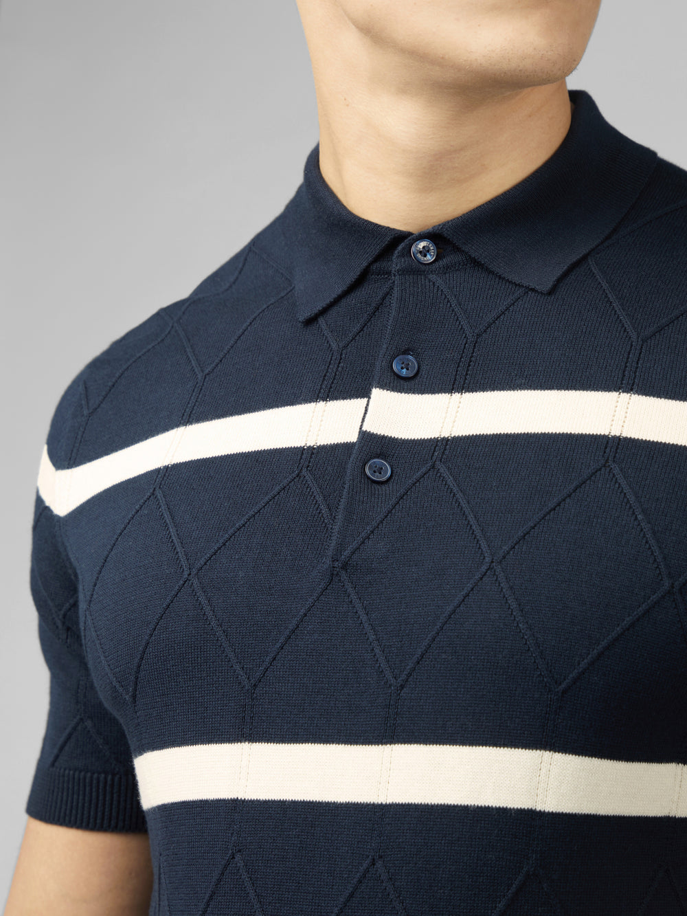 Ben Sherman Signature Argyle Stripe Polo Strickwaren Navy | ULK-251463