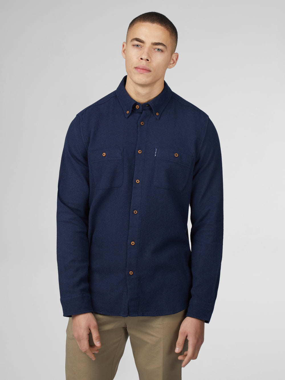 Ben Sherman Signature Boucle Hemd Navy | BTG-172986